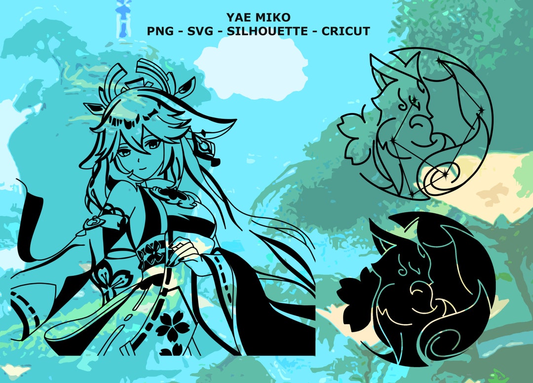 Genshin Impact Svg Bundle yae Miko DIGITAL FILE Genshin Impact Cut