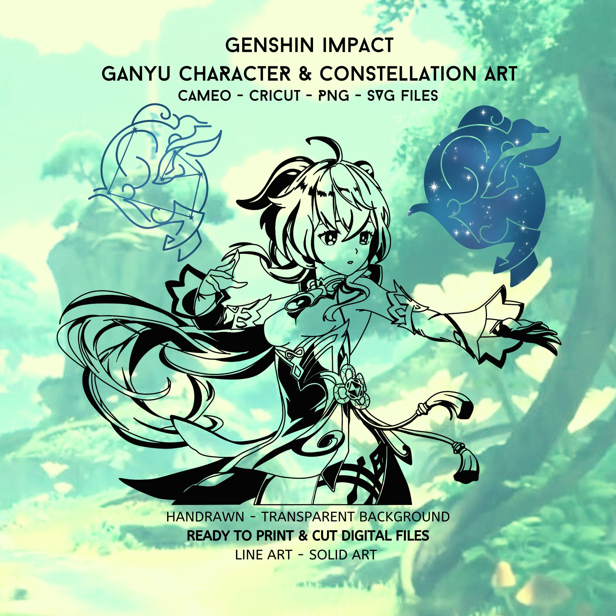 Genshin Impact Svg Bundle GANYU DIGITAL FILE Genshin Impact Cut Files ...