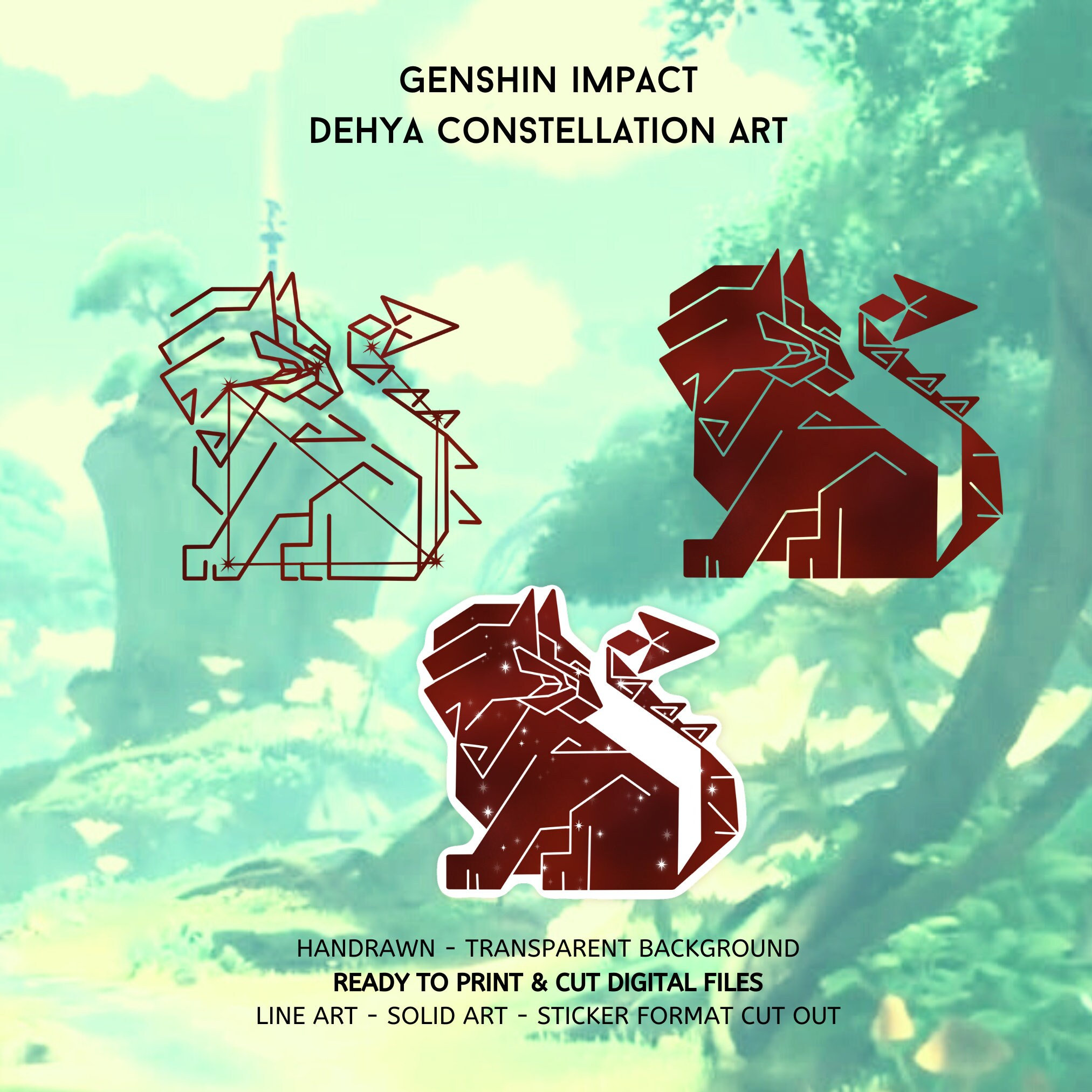Genshin Impact svg bundle DEHYA constellation | DIGITAL FILE Genshin Impact cut files png svg for Cricut Silhouette