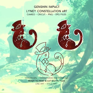Genshin Impact SVG bundel LYNEY sterrenbeeld | DIGITAAL BESTAND Genshin Impact gesneden bestanden png svg voor Cricut Silhouette