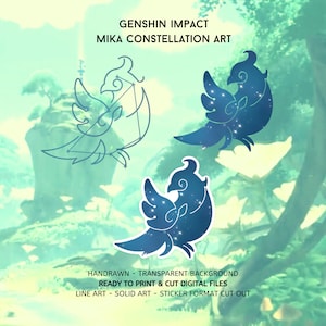 Genshin Impact svg bundel MIKA sterrenbeeld | DIGITAAL BESTAND Genshin Impact gesneden bestanden png svg voor Cricut Silhouette