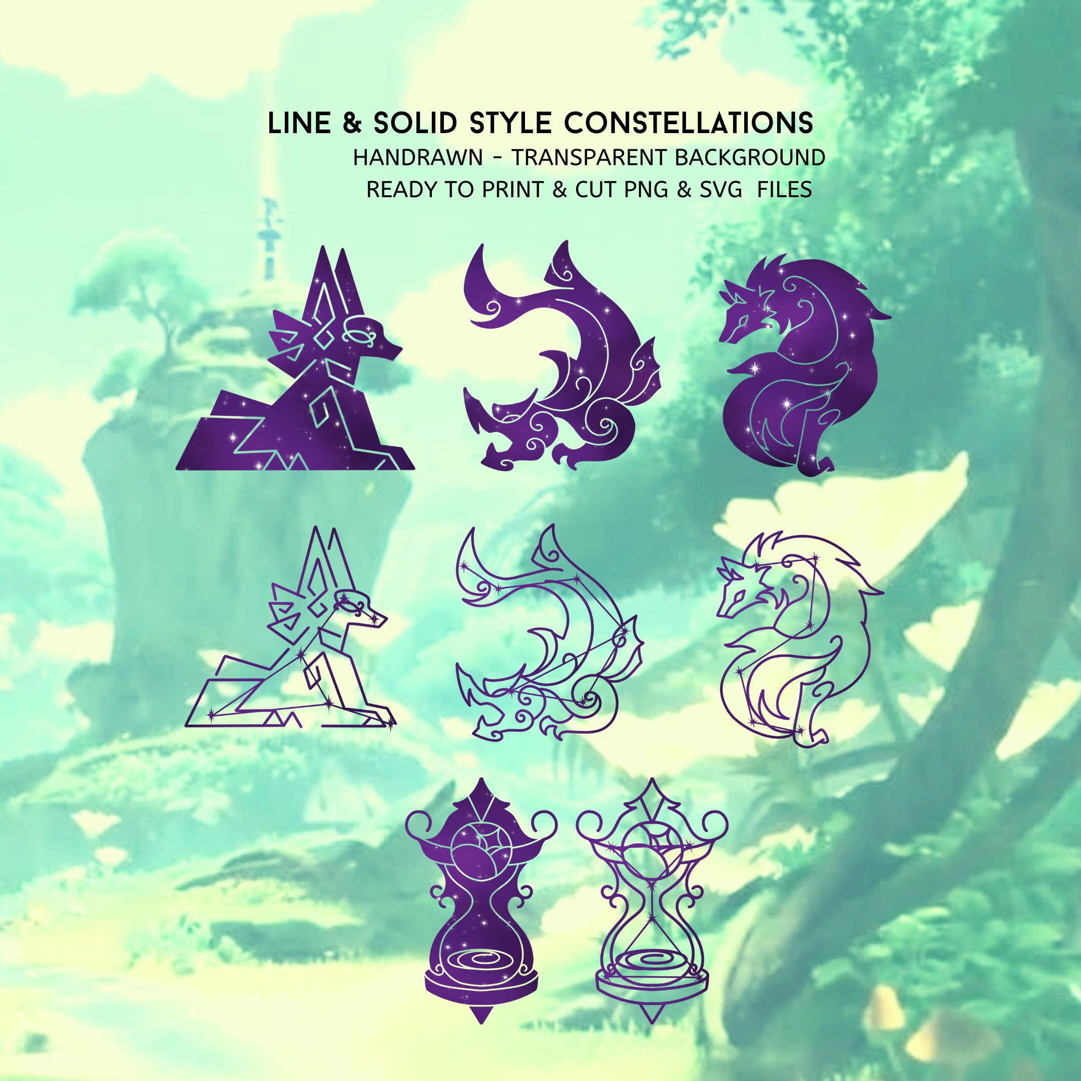 Genshin Impact Svg Bundle ELECTRO Constellations DIGITAL FILE Genshin ...