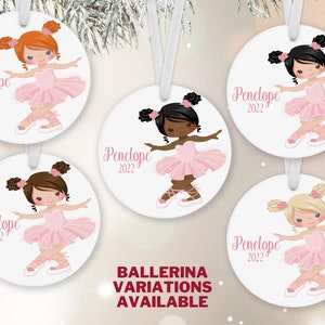 Ballerina Personalized Ornament | 2024 Personalized Custom Keepsake | Gift Idea For Girl | Dancer in Pink Tutu | Gift Boxed