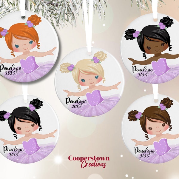 Personalized Purple Ballerina Ornament | 2023 Personalized Custom Keepsake | Gift Idea For Girl | Dancer in Purple Tutu | Gift Boxed