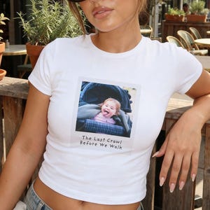 Senior Bar Crawl Shirts | Last Crawl Before We Walk Seniors 2026 | Custom Picture Shirt | Class of 2026 College Graduation | Y2K Baby Tee