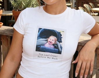 Senior Bar Crawl Shirts | Last Crawl Before We Walk Seniors 2026 | Custom Picture Shirt | Class of 2026 College Graduation | Y2K Baby Tee