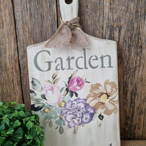 Garden Shabby Chic hand made wooden wall plaque