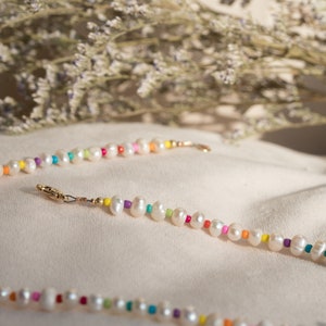 Pearl & Rainbow Beaded Necklaces