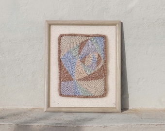 Pastel Mirage Punch Needle Art: Geometric Fiber Artwork (8x10")