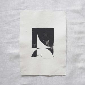 To Bend & Balance Block Print Art [ 8x11&quot;] | Original Print on Handmade Paper | Geometric Handmade Art Print | Made to Order