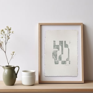 Nature&#39;s Rhythm Block Print Art [ 8x11&quot;] | Original Print on Handmade Paper | Geometric Handmade Art Print | Made to Order