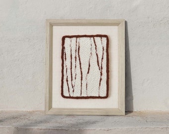 Punch Needle Art: Red Stripe Woven Wall Hanging (8x10 Framed)