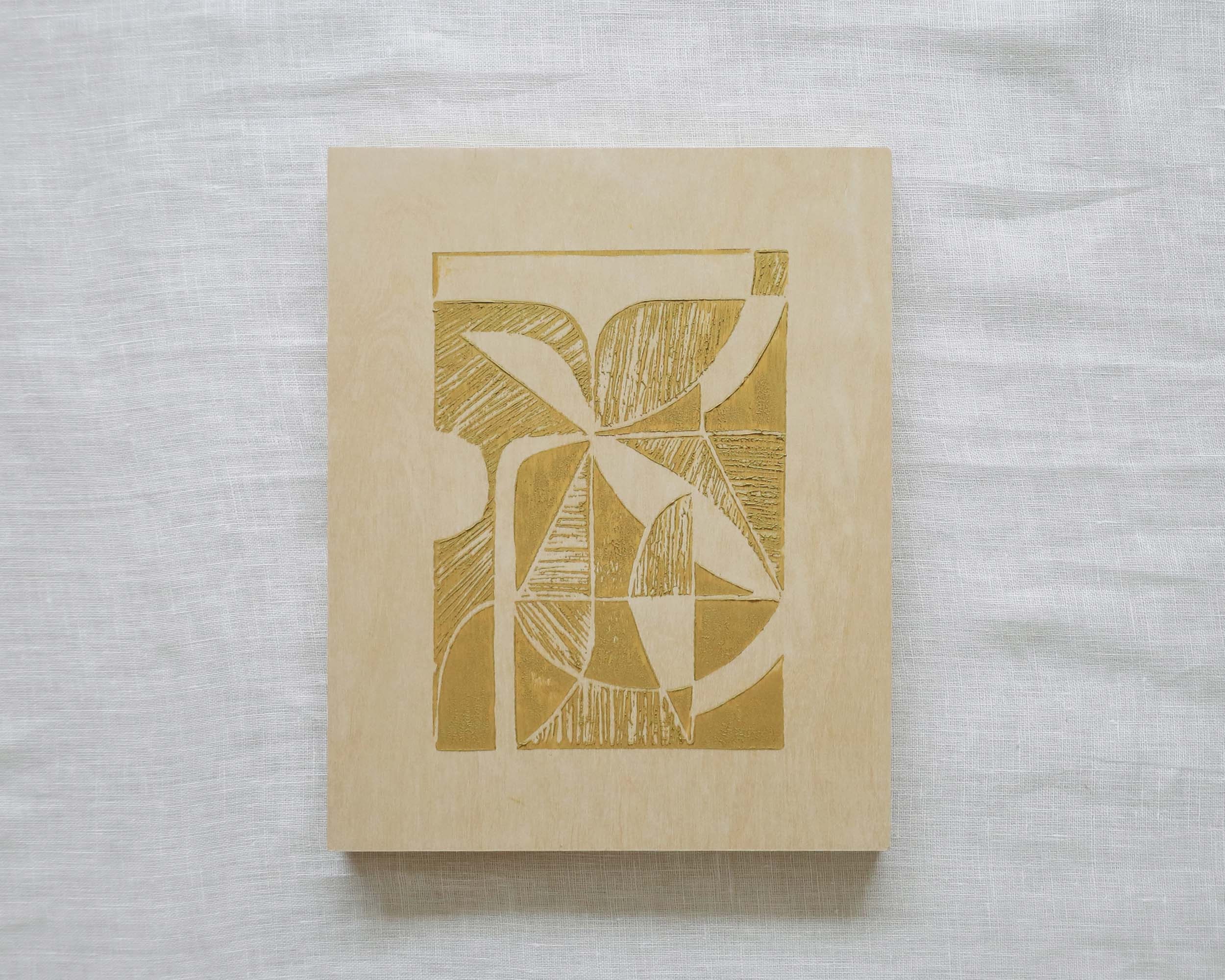 Impression en Bloc sur Panneau de Bois | d'impression Géométrique Par Impression Abstraite [Étoile]