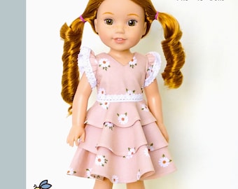 Layered Dress for 14.5 inch Dolls such as WellieWishers™ - Digital PDF Sewing Pattern