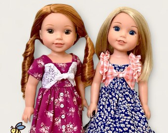 Marguerite Dress 14.5" Doll Clothes Pattern Designed to Fit Dolls such as WellieWishers™ - PDF