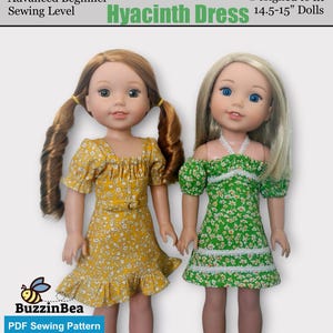 Hyacinth Dress 14.5" Doll Clothes Pattern Designed to Fit Dolls such as WellieWishers™ - PDF