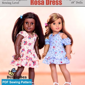 Rosa Dress 18" Doll Clothes Pattern Designed to Fit Dolls such as American Girl®