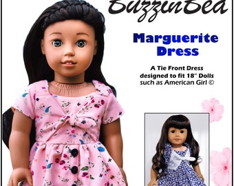 Marguerite Dress 18" Doll Clothes Pattern Designed to Fit Dolls such as American Girl® - PDF