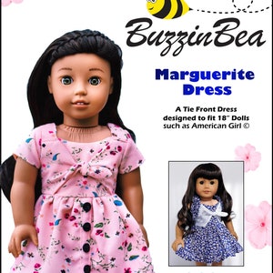 Marguerite Dress 18&quot; Doll Clothes Pattern  -PDF Digital Sewing Pattern Fits Dolls such as American Girl®