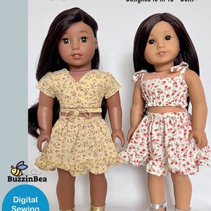 Poppy Skirt & Top 18 inch Dolls Pattern Designed to Fit Dolls such as American Girl® PDF image 1