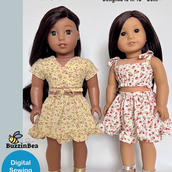 Poppy Skirt & Top 18 inch Dolls Pattern Designed to Fit Dolls such as American Girl® - PDF