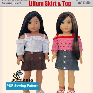 Patroon liliumrok en top voor poppen van 18 inch (pdf-patroon) afbeelding 1
