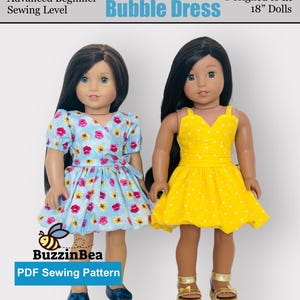 Patrón de costura en PDF para vestido de burbujas (para muñecas de 45 cm)