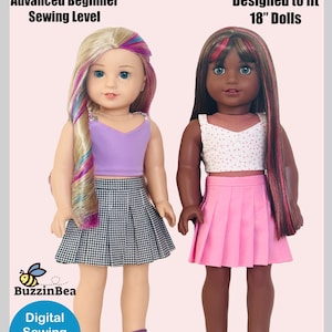 Cattleya Skirt and Top Pattern  for  18 inch Dolls Designed to fit Dolls such as American Girl®
