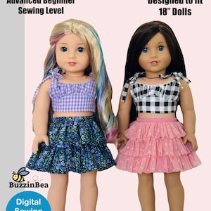 Heather Skirt & Top 18 inch Dolls Pattern Fits  Dolls such as American Girl® - PDF