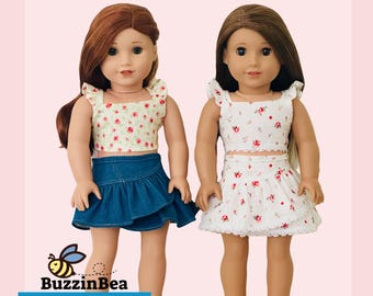 Azalea Skirt and Top Pattern for 18 inch Dolls (PDF Pattern)