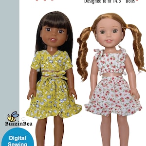 Poppy Skirt & Top 18 inch Dolls Pattern Designed to Fit 14.5&quot; - 15&quot; Dolls such as WellieWishers™ and Ruby Red Friends Dolls  - PDF