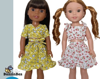 Poppy Skirt & Top 18 inch Dolls Pattern Designed to Fit 14.5&quot; - 15&quot; Dolls such as WellieWishers™ and Ruby Red Friends Dolls  - PDF