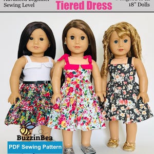 Robe à plusieurs niveaux pour poupées de 18 pouces telles que American Girl ® - Patron de couture numérique PDF