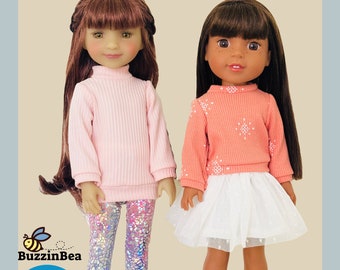 Chic Sweater Outfits for  14"-15"  Dolls Digital PDF Sewing Pattern Designed to Fit Dolls such as WellieWishers™ & Ruby Red Fashion Friends