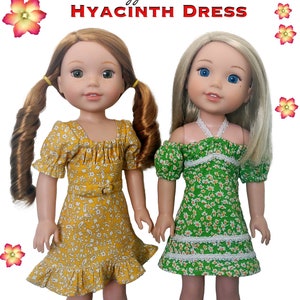 Hyacinth Dress 14.5" Doll Clothes Pattern Designed to Fit Dolls such as WellieWishers™ - PDF