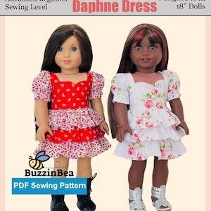 Daphne Dress Sewing Pattern for 18 inch Dolls (PDF Pattern)