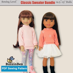 Chic Sweater Outfits for  14&quot;-15&quot;  Dolls Digital PDF Sewing Pattern Designed to Fit Dolls such as WellieWishers™ & Ruby Red Fashion Friends