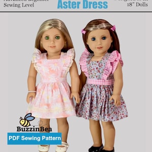 アスタードレスの縫製パターン – 18インチ人形用 (PDFパターン)