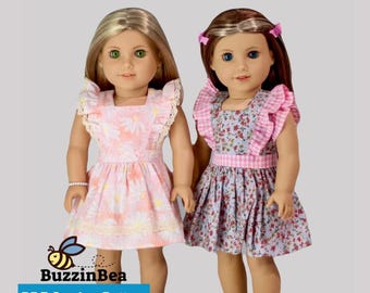 Aster Dress 18&quot; Doll Clothes Pattern  Fits Dolls such as American Girl® - PDF Digital Sewing Pattern