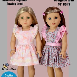 Aster Dress 18&quot; Doll Clothes Pattern  Fits Dolls such as American Girl® - PDF Digital Sewing Pattern