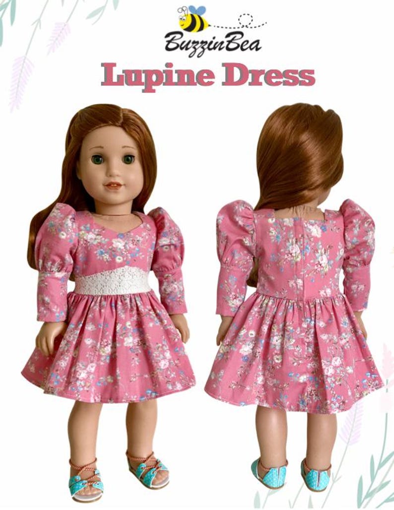Lupine Dress Sewing Pattern for 18 Inch Dolls (PDF Pattern) image 2