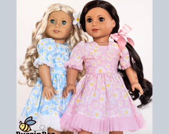 Robe Marguerite PDF Patron de couture - Poupées de 40 cm