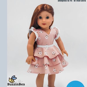 Layered Dress for 18 inch Dolls such as American Girl ® - Digital PDF Sewing Pattern