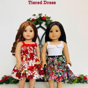 Tiered Dress for 18 inch Dolls such as American Girl ® - Digital PDF Sewing Pattern image 4