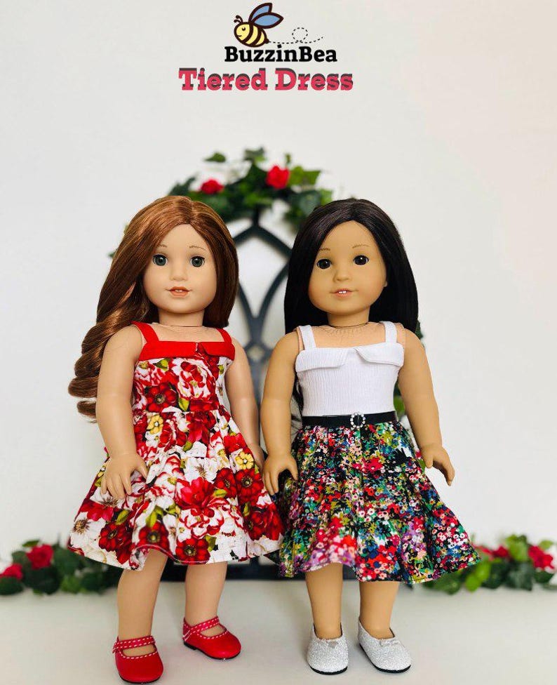 Tiered Dress for 18 inch Dolls such as American Girl ® - Digital PDF Sewing Pattern image 4