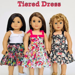 Tiered Dress for 18 inch Dolls such as American Girl ® - Digital PDF Sewing Pattern