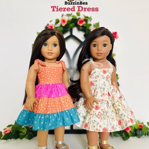 Tiered Dress for 18 inch Dolls such as American Girl ® - Digital PDF Sewing Pattern image 5