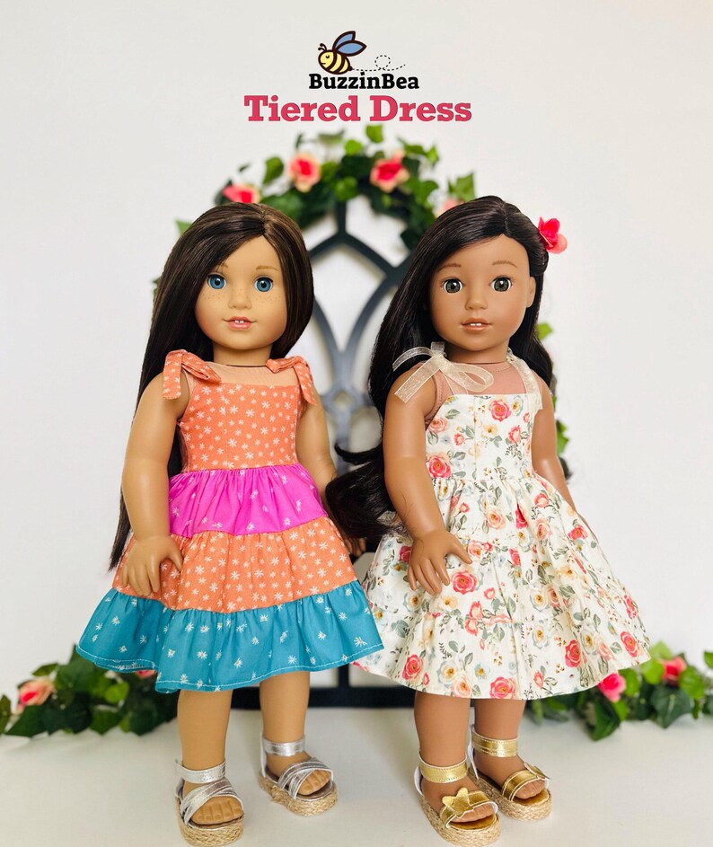 Tiered Dress for 18 inch Dolls such as American Girl ® - Digital PDF Sewing Pattern image 5