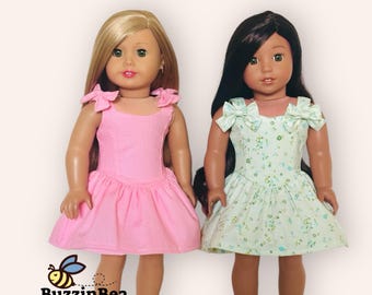 Patron de couture de robe de poupée Vivienne - convient aux poupées American Girl® de 18 po. (Patron PDF)