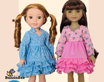 Iris Dress  for  14-15 inch Dolls Digital PDF Sewing Pattern Designed to Fit Dolls such as WellieWishers™ & Ruby Red Fashion Friends